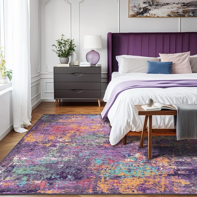 RELEANY Washable 5'x8' Abstract Area Rug - Image 3