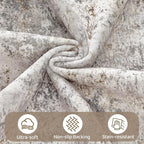 UERMEI 5x7 Area Rug Living Room Rugs Washable Neutral Brown Grey Carpet | - Image 6