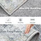 5x7 Area Rugs Washable Rug: Abstract Neutral Rugs Modern Non Slip Area Rug - Image 3