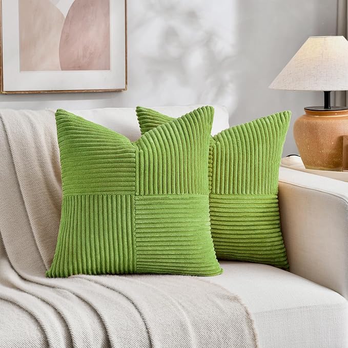 Fancy Homi Set of 2 Lime Green Samll Decorative Throw Pillow Covers 12x12 Inch - Image 5