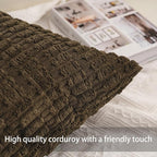 Aegero Pack of 2 Corduroy Decorative Throw Pillow Covers 12x20 Inch - Image 2