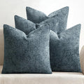 MIULEE Soft Decorative Chenille Pillow Covers Navy Blue 18x18 Pack of 4 | by MIULEE