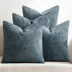 MIULEE Soft Decorative Chenille Pillow Covers Navy Blue 18x18 Pack of 4 | by MIULEE