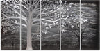 Yihui Arts Metal Tree Wall Decor Hand Grind On Aluminum Modern Abstract Nature Wall Art Contemporary Landscape Pictures for Living Room Bedroom Dinning