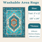 SERISSA 9x12 Washable Non Slip Boho Area Rug - Image 6