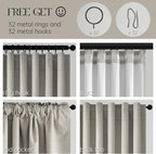 Flax Grey Blackout Curtains 95 Inch Length 2 Panels - Image 3