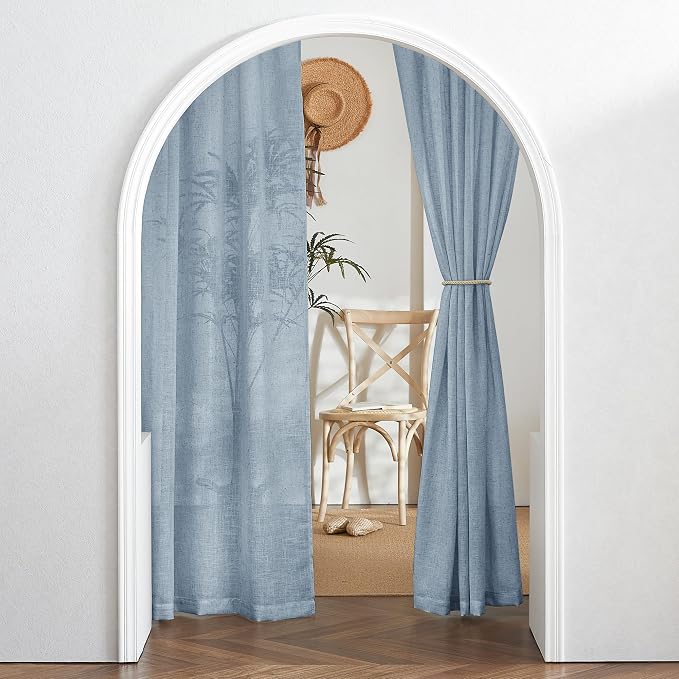 RYB HOME Sheer Curtains 102 inches, Extra Long Floor to Ceiling Curtains | Half - Image 7