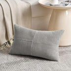 Fancy Homi 2 Packs Grey Lumbar Decorative Throw Pillow Covers 16x26 Inch - Image 2