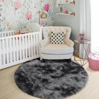 Amdrebio Tie-Dyed Dark Grey Cool Round Rug 4Ft - Image 8