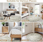 Aelenmu Round Rug 5ft Washable Rug - Image 8