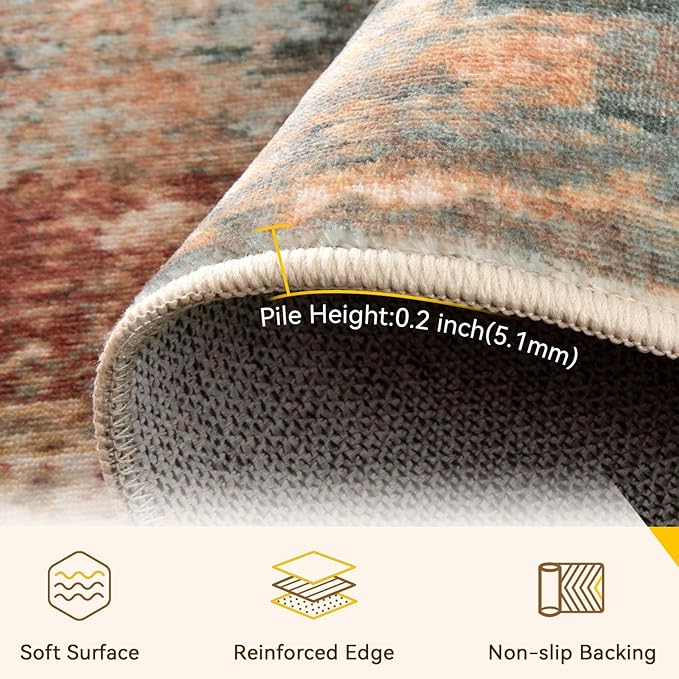 RELEANY Washable 3'x4' Abstract Area Rug - Image 4