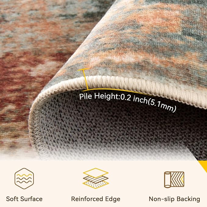RELEANY Washable Square 6'x6' Area Rug - Image 2