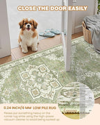 Runner Rug 2x10, Washable Rugs for Entryway Rug, Light Green | Non Slip Kitchen - Image 5