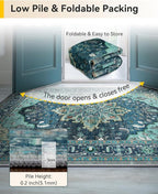 RELEANY Washable Area Rug, Teal | Non-Slip, Water Repellent, Pet Friendly - Image 4
