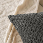 Set of 4 Dark Grey Decorative Throw Pillow Covers 20x20 Inch Corduroy Pillow - Image 3