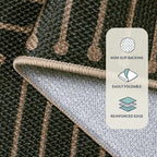 Lahome Black 2x8 Kitchen Runner, Modern Geometric Runner Rug Non Slip | - Image 3