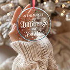 Boss Gifts Never Forget The Difference You Make Ornament Thank You Gifts - Christmas for Employee Coworker Nurse Gift - Farewell, Goodbye, Retirement Gift, Leaving Ideas for Coworker Glass Ornament