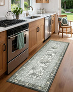 GarveeHome Provence Fog 2.5 x 8 Washable Kitchen Runner Rugs Non Slip Vintage - Image 2