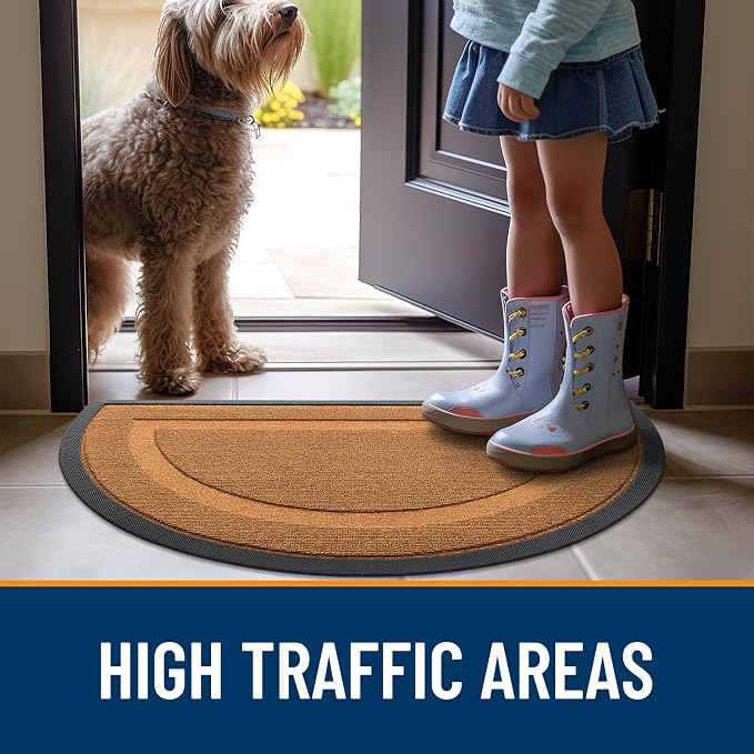OLANLY Half Circle Front Door Mat Outside 59x34 All-Season Rubber Doormat | - Image 6