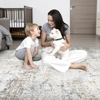 Area Rug Living Room: 5x5 Modern Washable Indoor Soft Carpet Brown | - Image 8