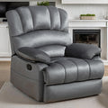Luxlen Manual Recliner Chair, Reclining Chair with Overstuffed Armrest and Backrest, Living Room Single Sofa Recliners,Light Grey