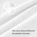 MIULEE 100% Blackout Linen Curtains 42 x 90 Inch Bright White 2 Panels | - Image 3