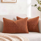 Fancy Homi 2 Packs Rust Lumbar Decorative Throw Pillow Covers 16x28 Inch by Fancy+Homi