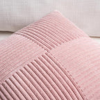 Fancy Homi 2 Packs Blush Pink Euro Decorative Throw Pillow Covers 28x28 Inch for Couch Bed Sofa, Farmhouse Boho Home Decor, Soft Corss Corduroy Patchwork Textured Square Cushion Case 71x71 cm