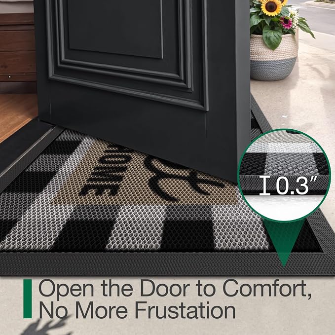 LUMI Outside Welcome Door Mat 32x47, Non-Slip Durable Rubber Easy Clean | Sweet - Image 3