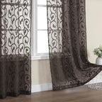 Furman Chocolate Sheer Curtains 84 inches Long by OWENIE