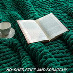 Chunky Knit Blanket - Luxury Soft Cozy 60 * 80 Throw Blanket,100% Woven Blanket Rope Knot Throw Blanket for Couch, Sofa, Home Decor, Gift - Machine Washable（Blackish Green）