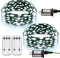 2 Pack Fairy String Lights Plug in, 33Ft Green Wire 100 Micro Starry LED Outdoor String Lights with 8 Modes Timer IP68 Waterproof Twinkle Lights for Bedroom Garden Christmas Home Decor (Cool White)