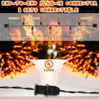 Halloween Lights Orange Lights, 50FT 200 Count Incandescent Connectable Fall Light, 120V UL Listed Waterproof Halloween Decorations for Autumn Indoor Outdoor Party Home Garden Yard Decor