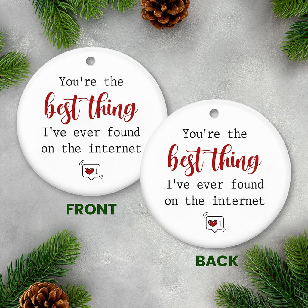 TEEZWONDER Couple Gifts for Men, Women - Christmas Ornaments 2024, Anniversary, Birthday Gifts for Him, Her, Long Distance Relationship Gift for Couples - Christmas Decorations Ceramic Ornaments