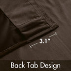 MIULEE Velvet Curtains 52x96 inches Chocolate Brown Blackout Curtains | Luxury - Image 3