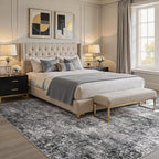 DMOYEST Area Rug Living Room Rugs 10x12 Washable Abstract Grey Carpet | Neutral - Image 3