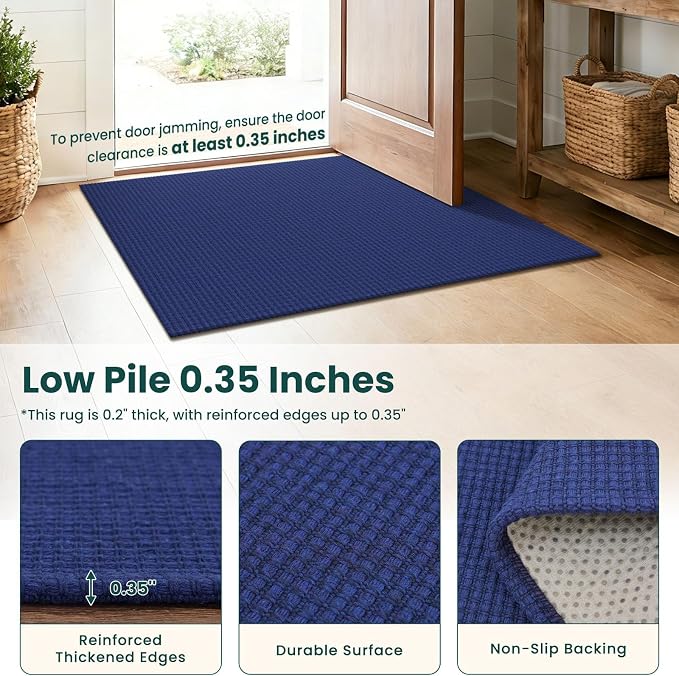 KOZYFLY Cotton Runners for Hallway 3x8, Wide Washable Runner Rug, Woven Non - Image 4
