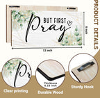 But First Pray Wooden Wall Sign - Inspirational Christian Home Decor with Rustic Farmhouse Style - Scripture Plaque for Bedroom, Office, or Church - Uplifting Gift for Believers. (057)