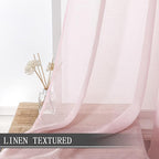 Tollpiz Sheer Curtains Linen Textured Bedroom Curtain Sheers Light Filtering - Image 2