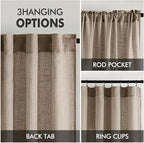 MIULEE Taupe Grey Linen Curtains 52x96 Inches Long 2 Panels - Image 3