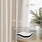 100% Blackout Linen Curtains 78 Inch Length 2 Panels Set - Image 3