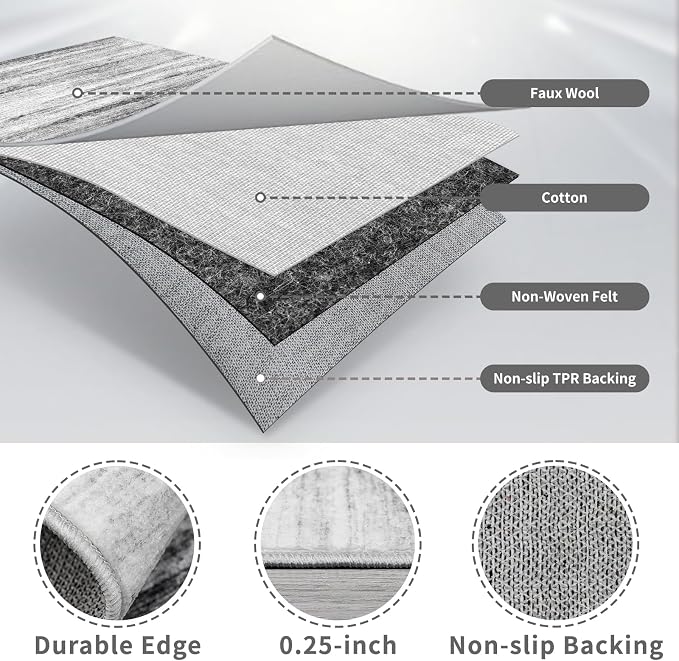 3x8 Washable Runner Rug for Family: Easy-to-Clean Runners for Hallway Entryway - Image 7