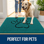 OLANLY Dog Door Mat for Muddy Paws 48x30, Paw Print Design Chenille Mud Mat | - Image 6