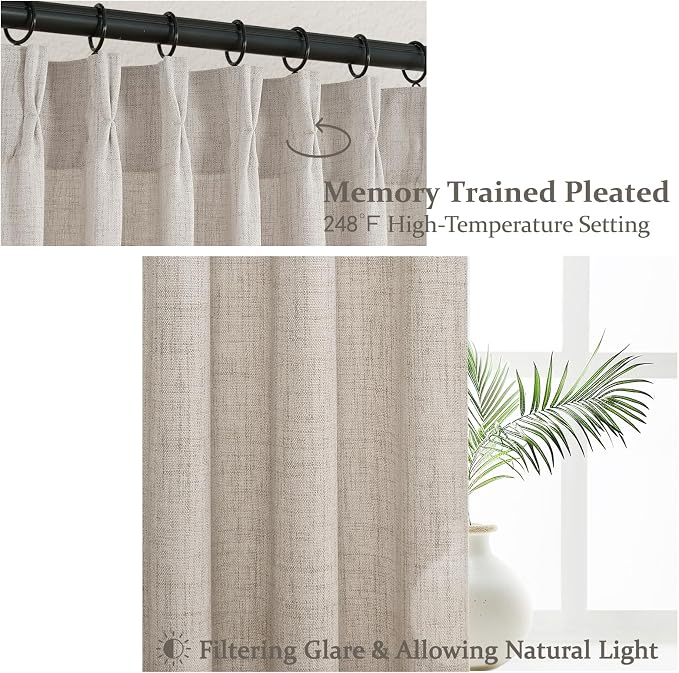 Extra Long 120 Inch Pinch Pleated Curtains - Image 3