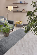 17 Ft Charcoal Extra Long Hallway Runner Rug, Non Slip Washable | Indoor Soft - Image 5