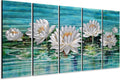 Yihui Arts Lotus Metal Wall Art, Green and Silver Flower Artwork, Hand Grind Aluminum Sculpture for Home Decor