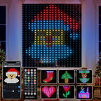 Amposei Smart Curtain Lights, Smart LED Curtain String Lights Outdoor, 540 LEDs Christmas Lights, Dynamic DIY Light, Music Sync Color Changing Fairy Lights with APP Remote Control for Backdrop Bedroom
