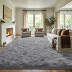9x12 Extra Large Grey Fluffy Soft Area Rug Non-Slip - Image 3