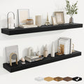fuqing Floating Shelves for Wall, Bathroom Shelf Wall Mounted for Storage, Shelves with Invisible Bracket for Bedroom, Kitchen, Living Room, Farmhouse Small Book Shelf, 48 Inch Set of 2, Black