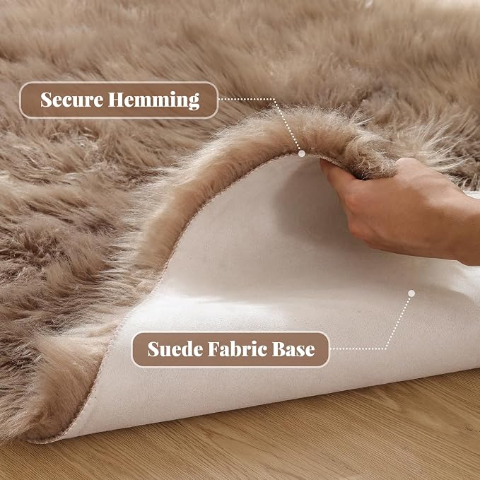 ORINOVA Beige Furry Washable Area Rugs - Image 2